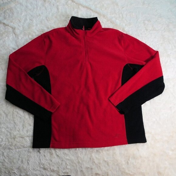 NordicTrack Red/Black Fleece Qtr Zip Large - Picture 1 of 6